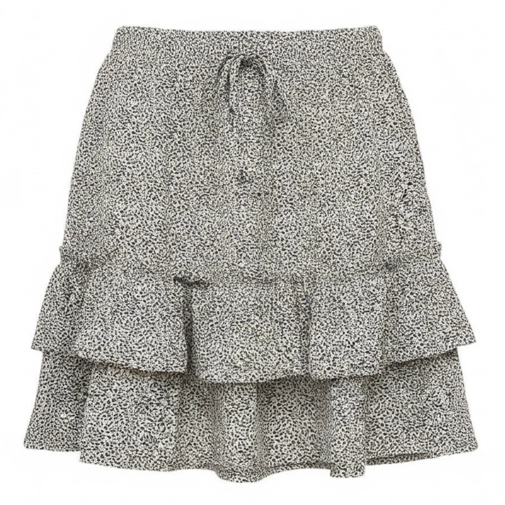 NWT Sienna Sky Animal Print Pockets Double Tiered Fully Lined Mini Skirt Size S